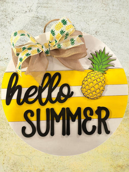Hello Summer with Pineapple SVG File (Digital Download)