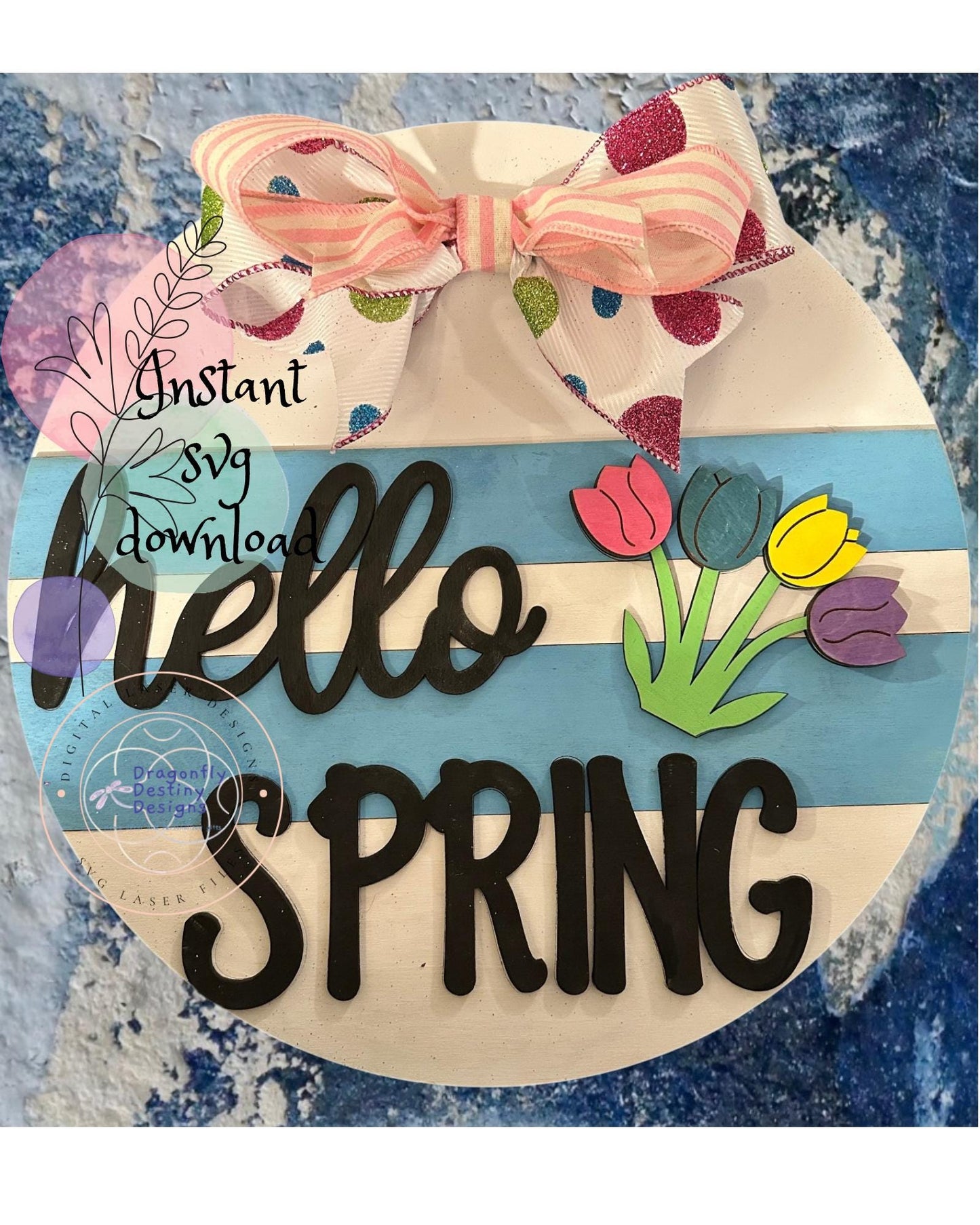 Hello Spring Tulip SVG File (Digital Download)