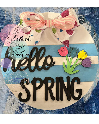 Hello Spring Tulip SVG File (Digital Download)