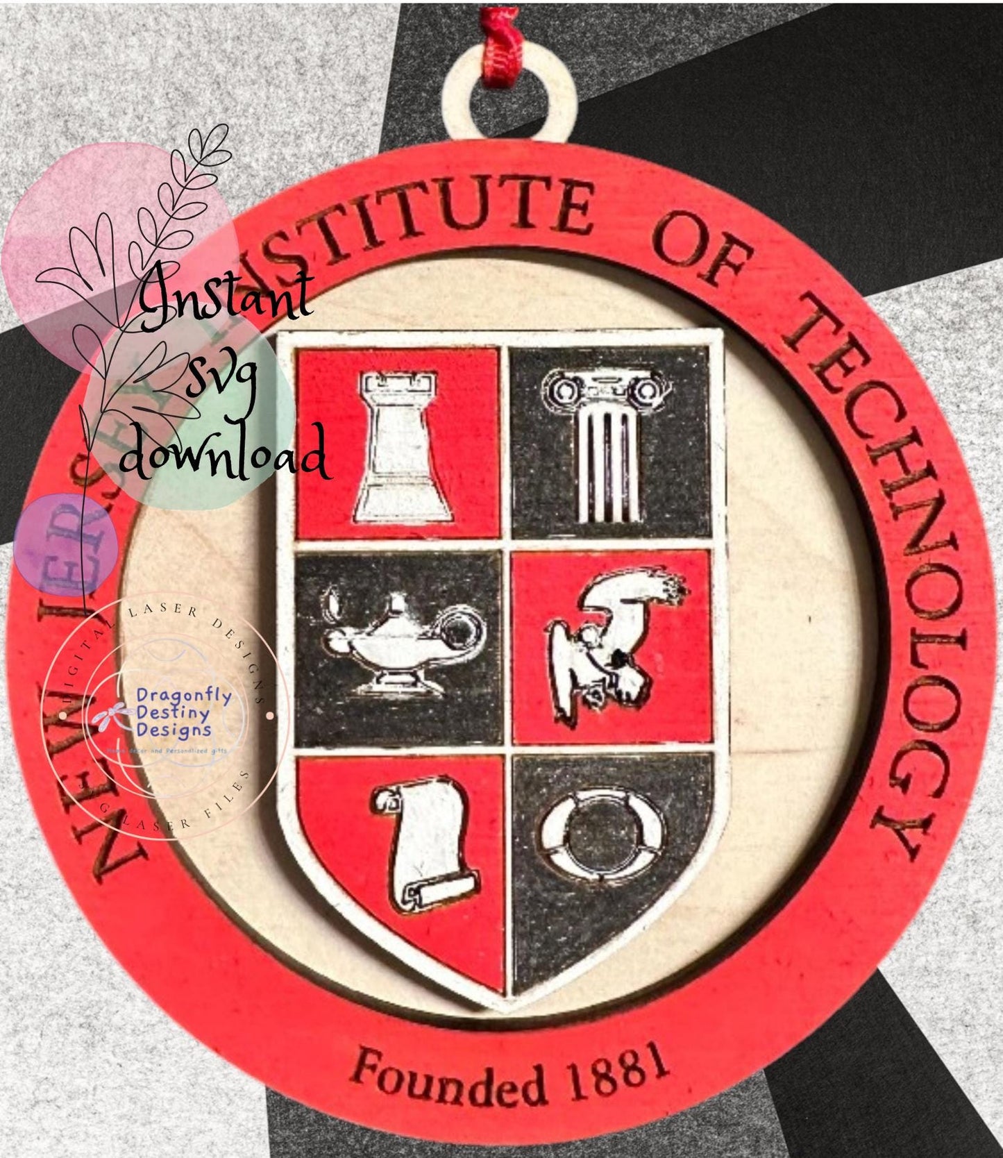 NJIT College Ornament SVG File (Digital Download)