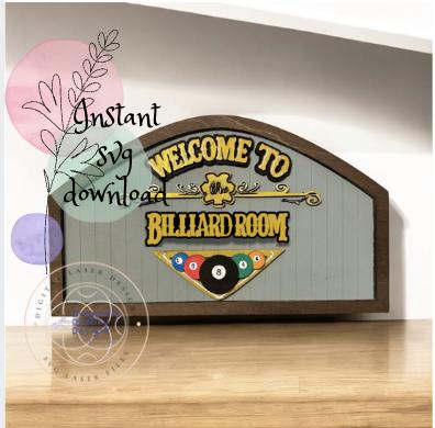 Billiard Room Sign SVG file (Digital Download)