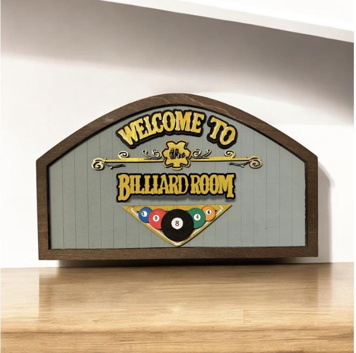 Billiard Room Sign SVG file (Digital Download)