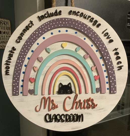 Teacher Rainbow Classroom Sign